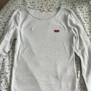 Levi’s striped long sleeve. Light blue and white stripes